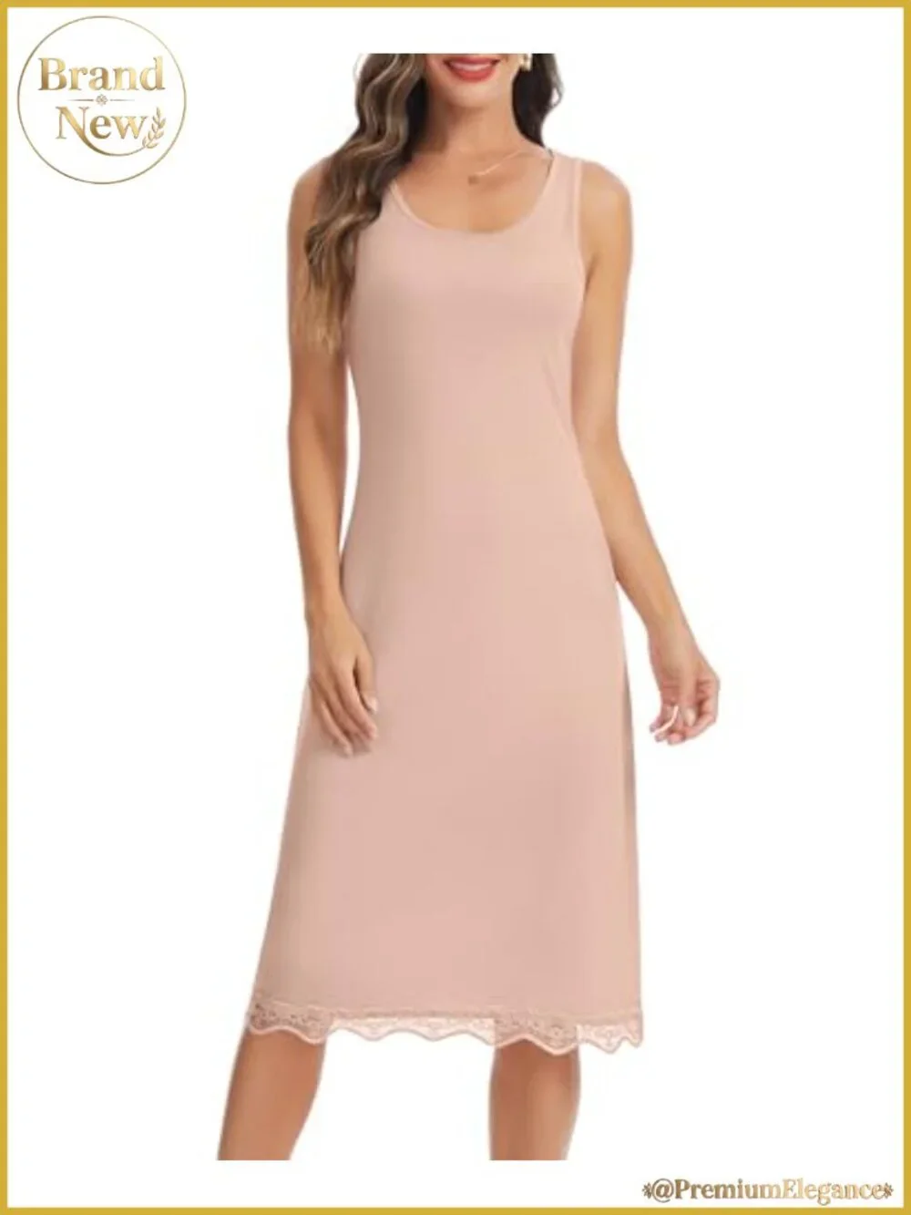 Women's Full Slip Dress Modal Lace Trim Tank S-3XL